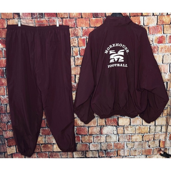 VTG Morehouse College Maroon Tigers Football HBCU XXXL Track Suit Windbreaker - Picture 2 of 8